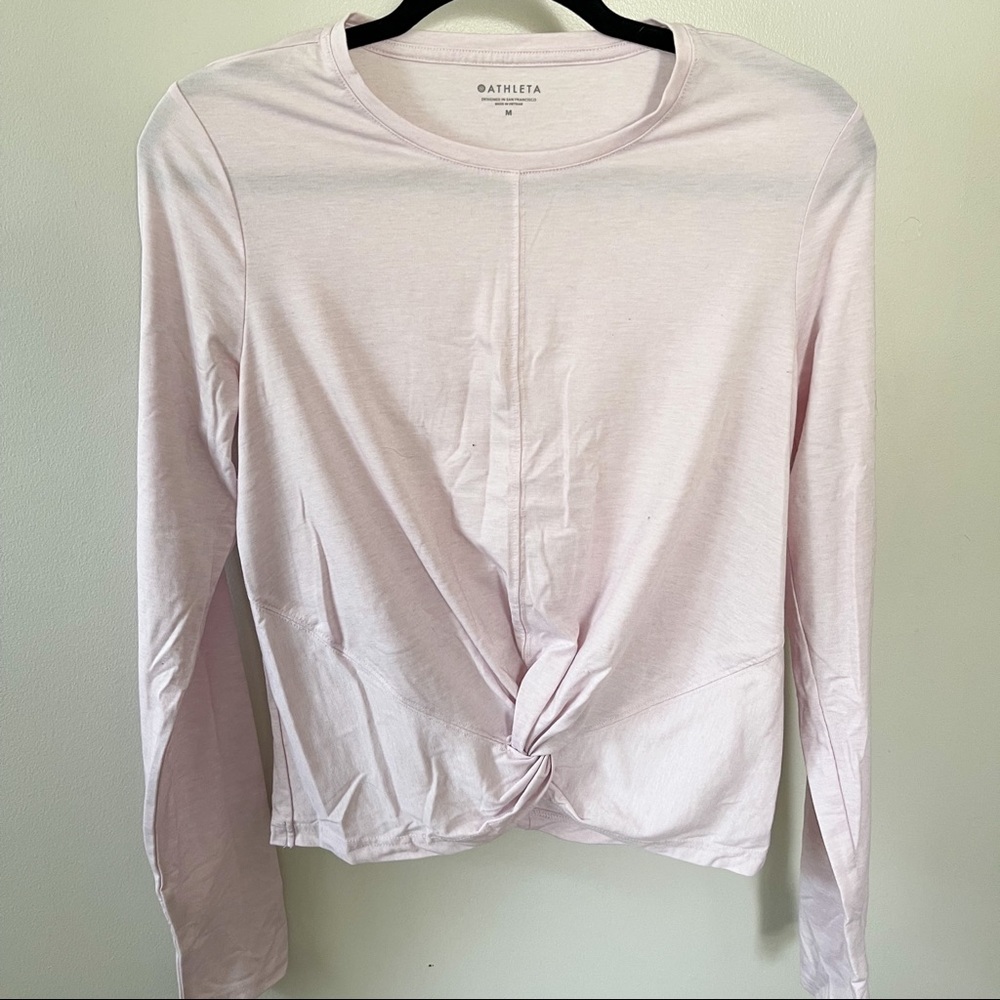 Athleta Long sleeve purple twist tie shirt